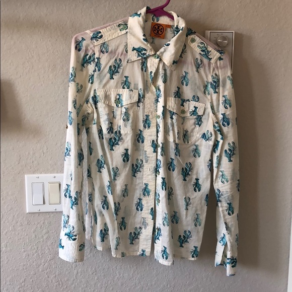 Tory Burch Blue Lobster Brigitte Blouse - Picture 2 of 6